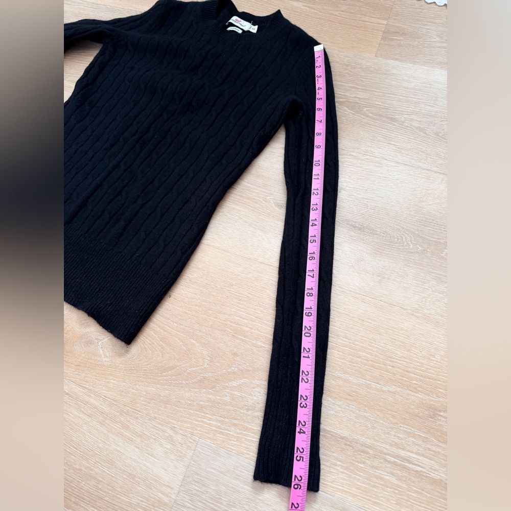 Vineyard Vines 100% Cashmere Cable Knit Sweater Black Pullover Women’s XXS-XS-S - Picture 7 of 12